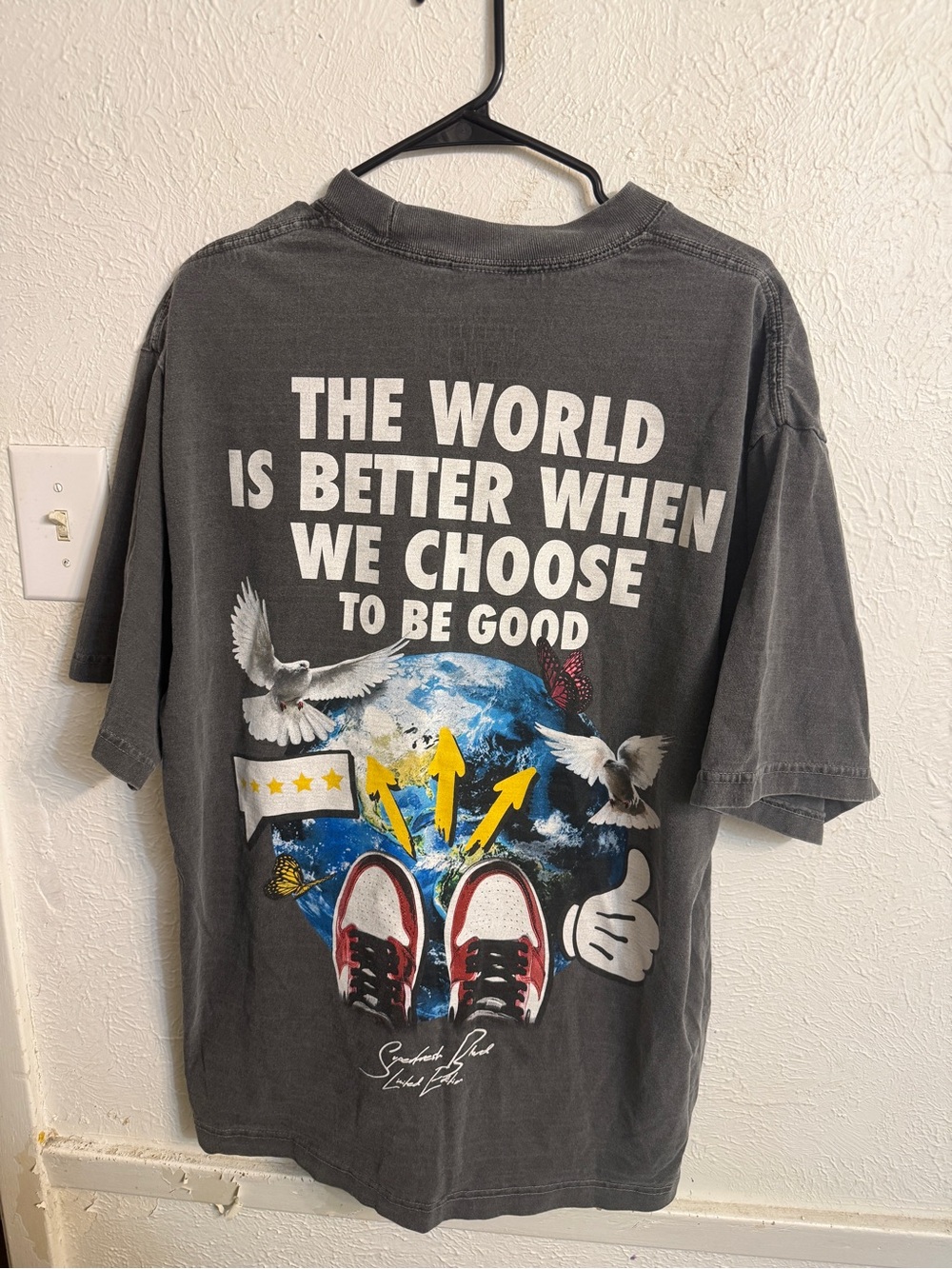 SuperfreshGraphic Tee - Charcoal 'The World Is Better When We Choose To Be Good'